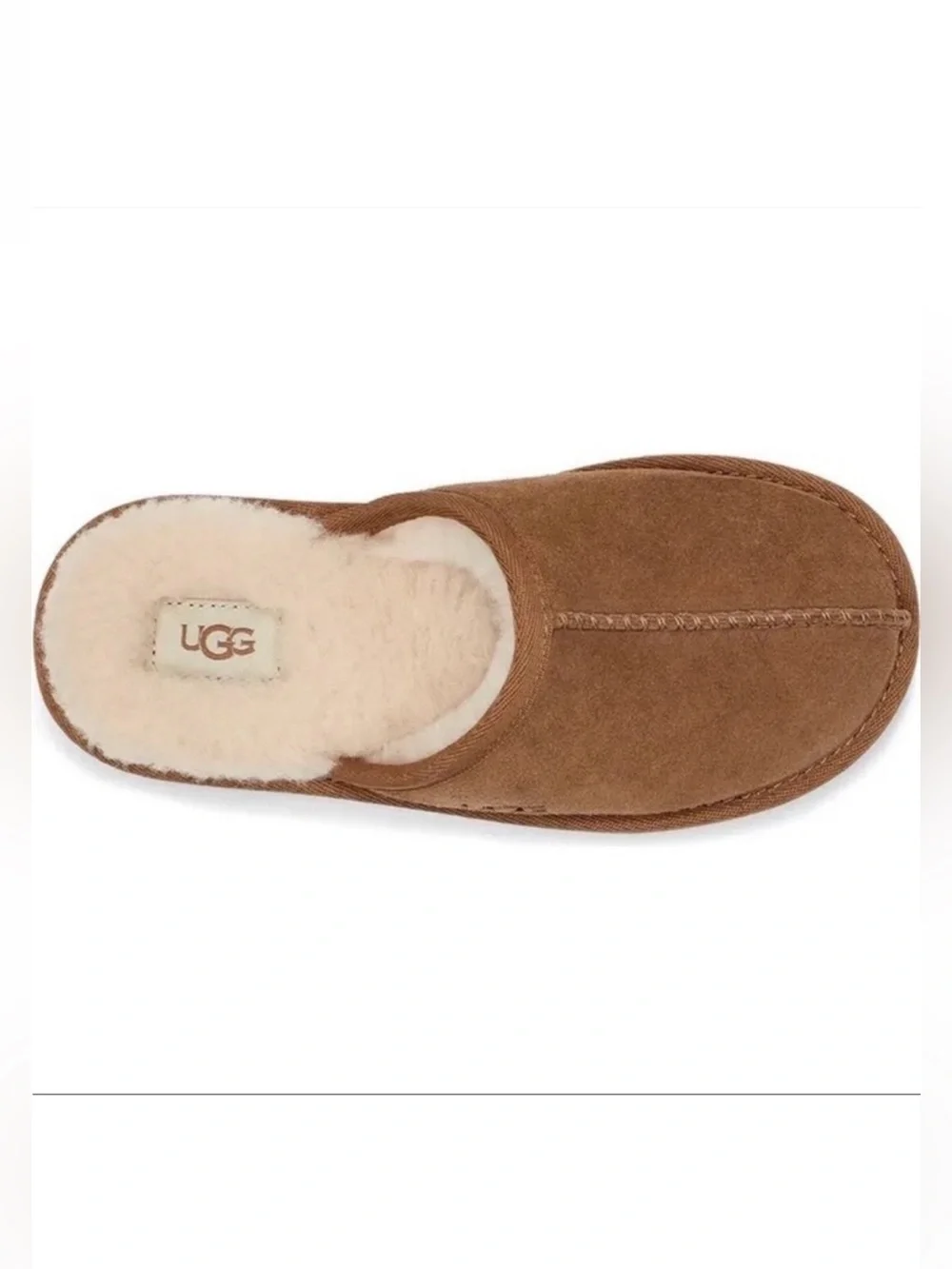 UGG Keegan Chestnut Suede Shearling Slide Slippers Big Kids Size 2 Cozy Comfort